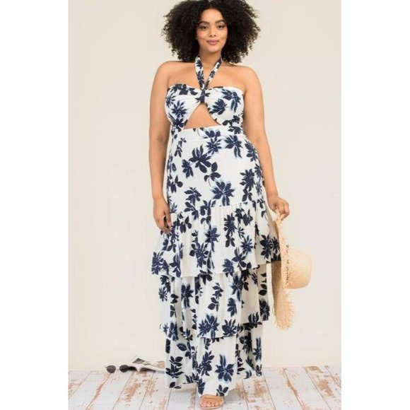 Blue Moon  Halter Top Dress -Plus Size - Picture 6 of 10